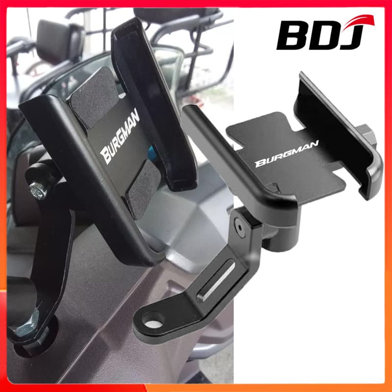BDJ สําหรับ SUZUKI Burgman 400 650 125 AN400 AN650 AN SKYWAVE 400 อุปกรณ์เสริมรถจักรยานยนต์ Handlebar ผู้ถือโทรศัพท์มือถือ GPS ขาตั้ง 1 PC