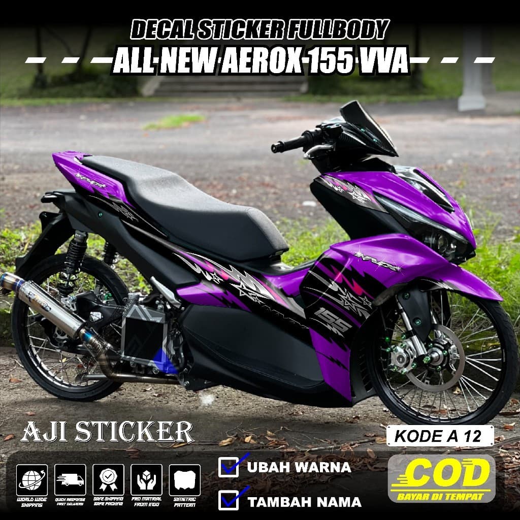 Decal AEROX NEW CONNETED Full Body Graphic NVX - Yamaha All New Aerox 155 VVA Full Body Plain Variation Sticker - Aerox 155 New Fullblock Sticker