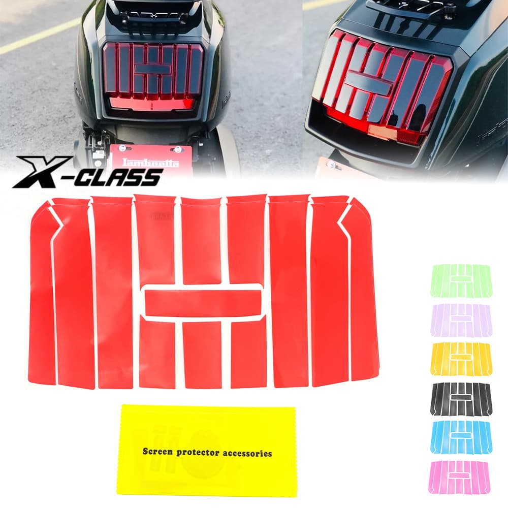 ฟิล์มไฟท้ายสําหรับ Lambretta X300 X250 X200 PVC ด้านหลังโคมไฟป้องกันฟิล์มไฟท้าย