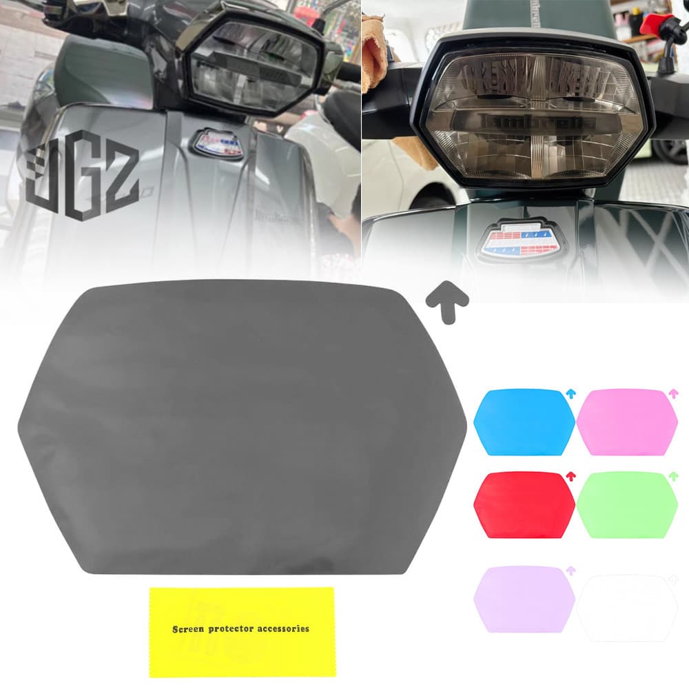Lambretta x300 X250 X200 ฟิล์มกันรอยไฟหน้า PVC ด้านหน้าโคมไฟป้องกันฟิล์มสติกเกอร์