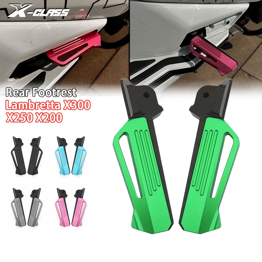 สําหรับ Lambretta X300 X200 X250 คันเหยียบสกู๊ตเตอร์ CNC พักเท้าด้านหลังผู้โดยสารหมุดเท้าดัดแปลงอุปกรณ์เสริม