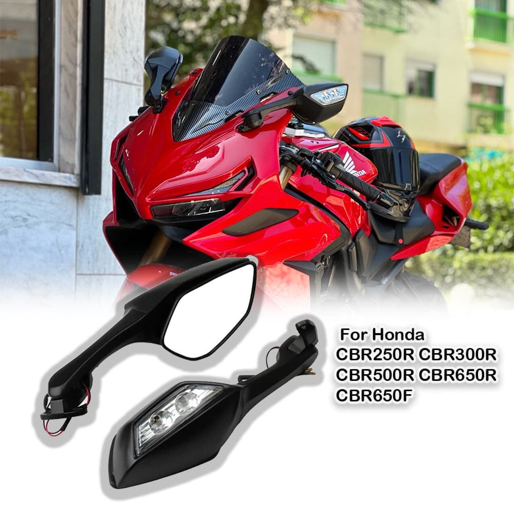 สําหรับ Honda CBR250R CBR300R CBR500R CBR650F CBR650R กระจกมองหลังด้านข้างไฟเลี้ยวไฟ LED CBR300R CBR500R CBR650F/R
