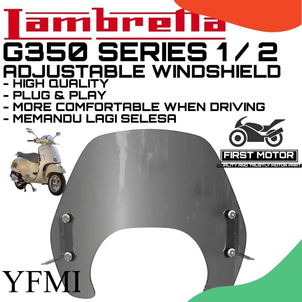 WINDSHIELD LAMBRETTA G350 G 350 SERIES 1 SERIES 2 อุปกรณ์เสริม WINDSHIELD อุปกรณ์เสริมอุปกรณ์เสริม MODIFIEDFY
