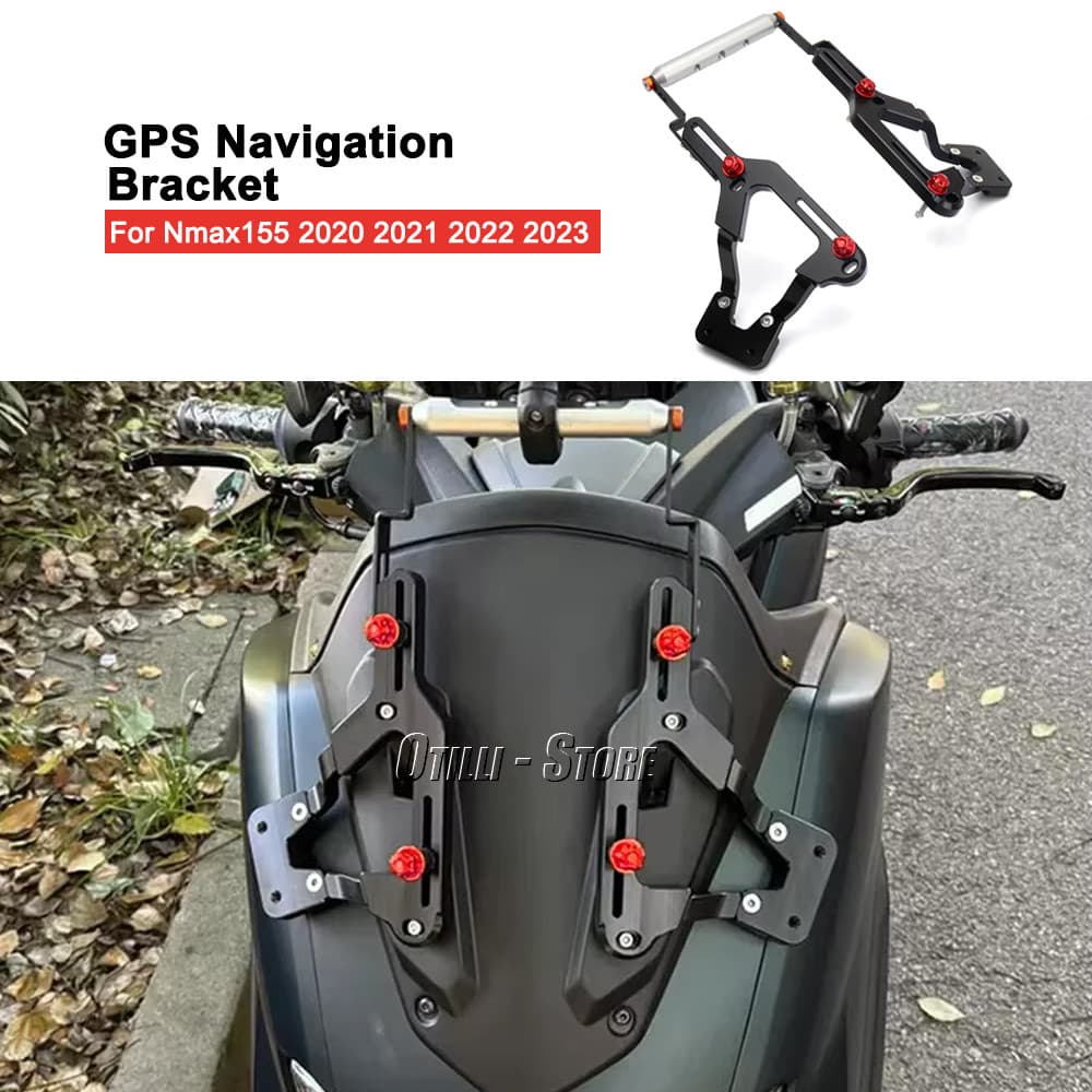 LQ รถจักรยานยนต์สีดําโทรศัพท์ GPS Navigation Bracket กระจกผู้ถือ Mount สําหรับ Yamaha NMAX 155 NMAX155 Nmax155 2020 2021