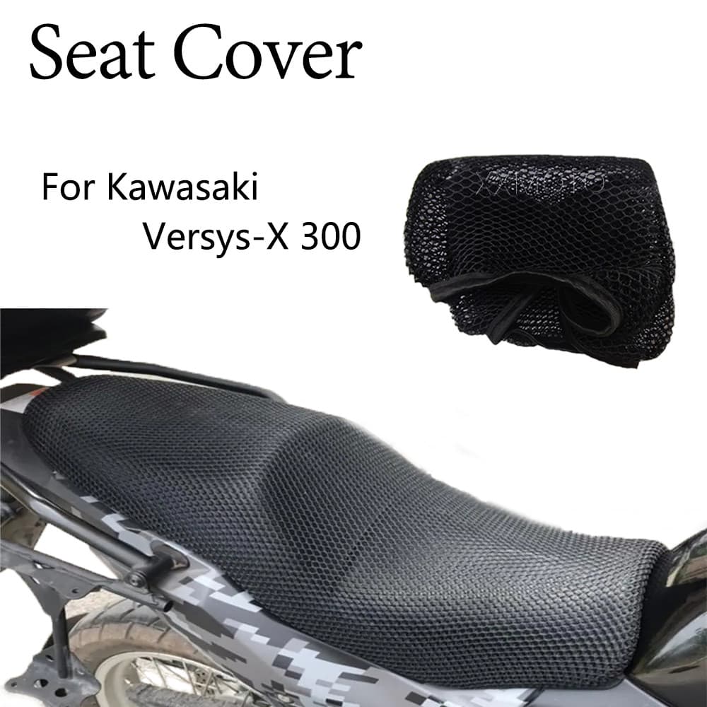 สําหรับ Kawasaki Versys-X300 Versys-X 300 Versys X300 ฝาครอบที่นั่งรถจักรยานยนต์ฉนวนกันความร้อน Breathable ลื่นป้องกันเบาะ
