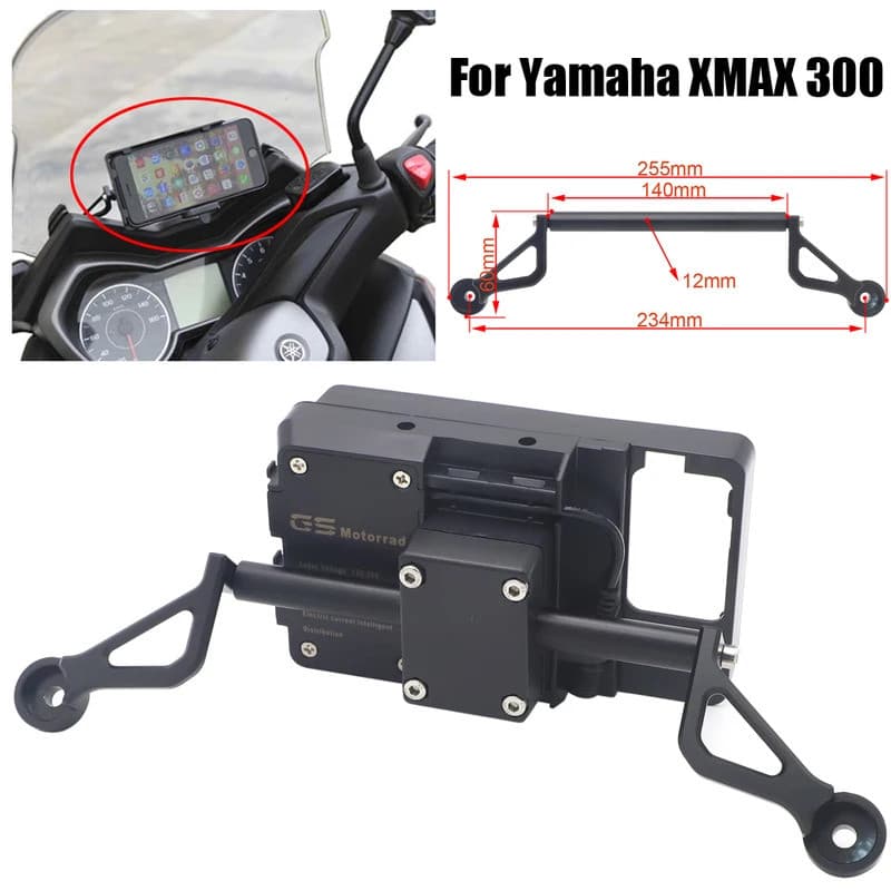 XC สําหรับ Yamaha XMAX 300 XMAX 250 XMAX 125 XMAX 400 รถจักรยานยนต์ด้านหน้าขาตั้งโทรศัพท์ผู้ถือโทรศัพท์สมาร์ทโฟน GPS Nav
