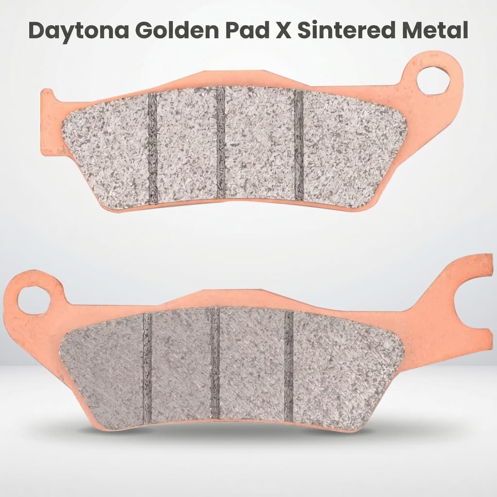 ผ้าเบรกหน้าซินเทอร์เมทัล Daytona Golden Pad X สำหรับ Suzuki GSX250/GSX-S125 (15206) มอเตอร์ไซค์ | Daytona Golden Pad X Sintered Metal Front Brake Pads for Suzuki GSX250 / GSX-S125, 15206