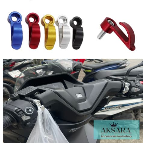 GANTUNGAN Cnc สินค้าตะขอแขวนบนรถจักรยานยนต์Handlebar Faring Matic Universal PCX 150 ADV 15 PCX 160 ADV 160 Vario Nmax Aerox Lexi R25 CBR R15 Ninja MT25 Beat Street Scoopy CB150R MT15 Vario 160 รถจักรยานยนต์ไฟฟ้าทั้งหมด