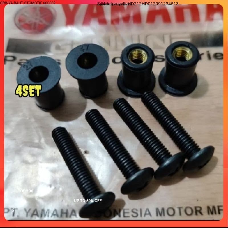 4 ชุดของ VISOR BOLT SHIELD WINGSIL YAMAHA N MAX AEROX R15 R25 LEXI X RIDE X MAX settmur ยาง BOLT NUT Hd1 K1