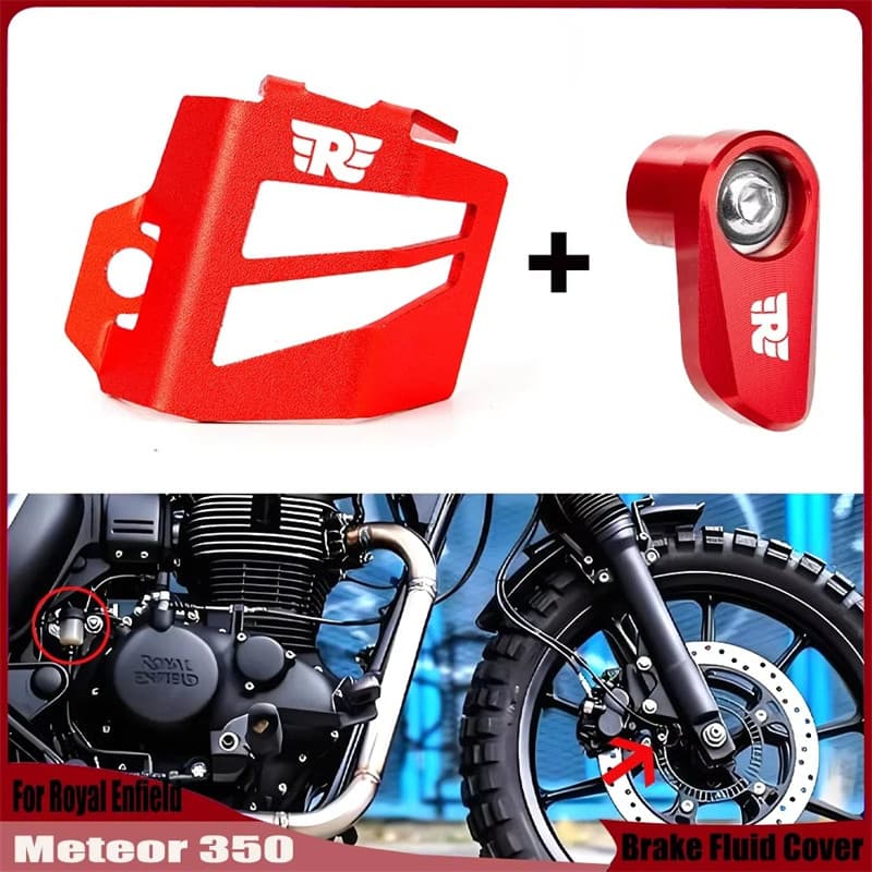 ชุดป้องกันล้อหน้า ABS สำหรับ Royal Enfield Meteor 350 ที่ปรับแต่งแล้ว + ป้องกันถังน้ำมันเบรกหลัง