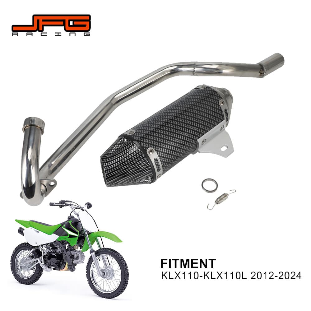JF Motorcycle Accessories Exhaust Pipe Escape-Pipe Full System For Kawasaki KLX110 KLX 110 KLX110L KLX 110L 2012-2023 20
