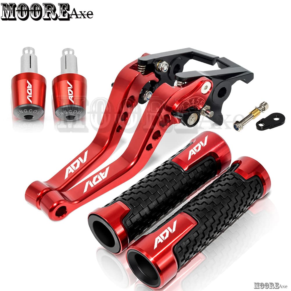 Mooreaxeอุปกรณ์เสริมสําหรับHonda ADV150 ADV160 Lever 2019 - 2022 2023 2024 ADV 150 ADV 160 รถจักรยานยนต์คลัทช์เบรคคันโยกล็อคHandlebar Gripsพร้อมบาร์Endน้ําหนักชุดZC03