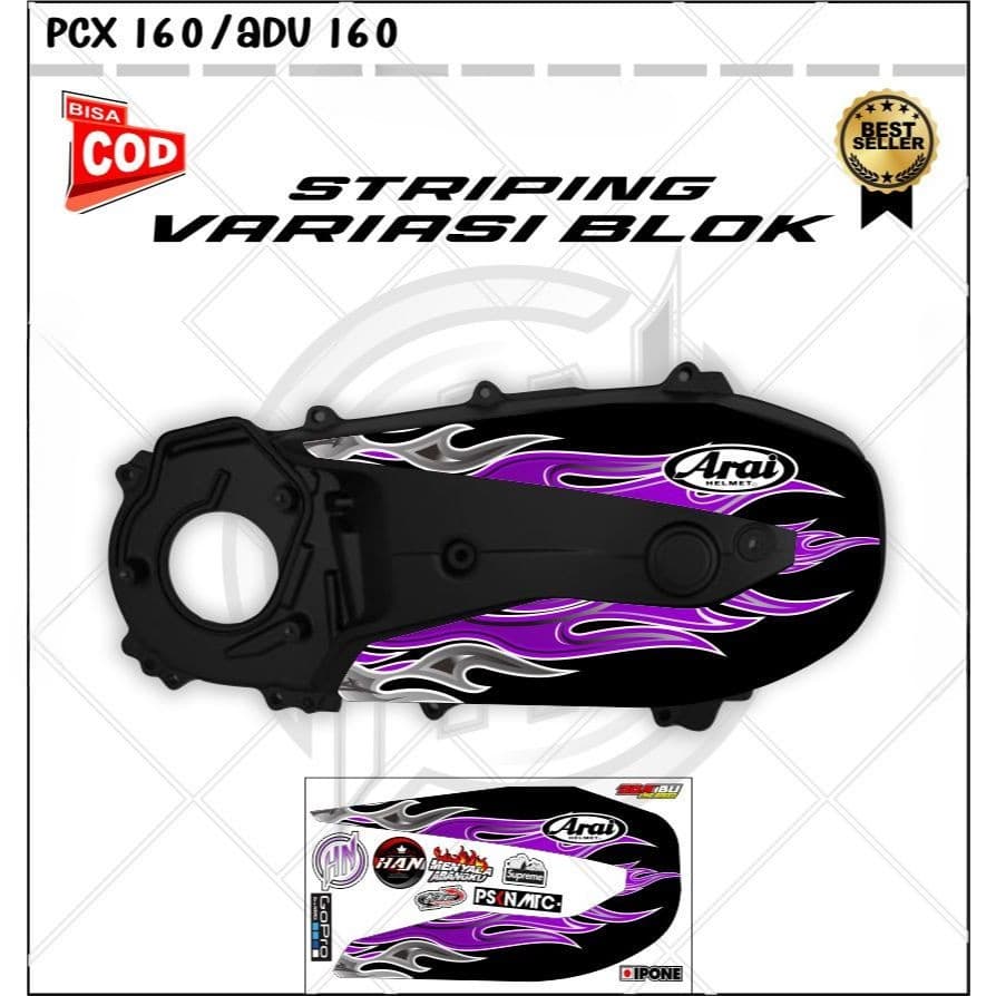 Striping Variation Sticker Cvt Tank Adv 160 / Pcx 160 พร้อมการออกแบบบล็อกไฟ