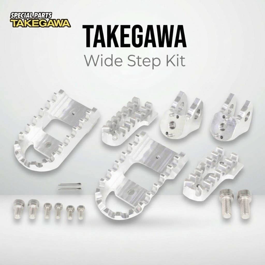 ชุดพักเท้ากว้าง (Wide Step) SP Takegawa สีเงิน สำหรับ Honda Monkey/Grom/Dax/CB | SP Takegawa Wide Step Kit, Silver, for Honda Monkey / Grom / Dax / CB