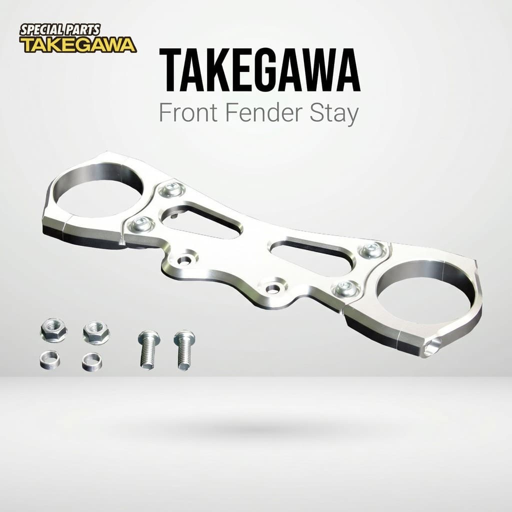 ขายึดบังโคลนหน้า (Front Fender Stay) SP Takegawa สีเงิน สำหรับ Honda Monkey (06-01-0110) | SP Takegawa Front Fender Stay, Silver, for Honda Monkey, 06-01-0110