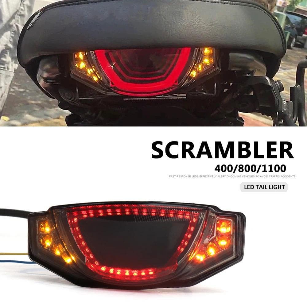 SL Motorcycle Accessories For Ducati SCRAMBLER 400 800 Scrambler 1100 LED Rear Tail Light Brake Smoke w/ Flashing Turn S