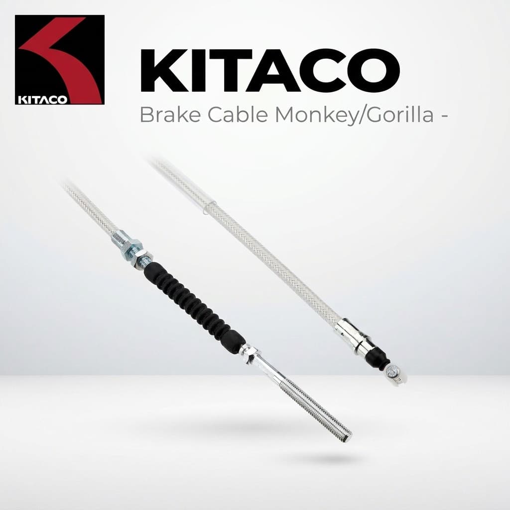 สายเบรก KITACO สแตนเลส ความยาวมาตรฐาน สำหรับ Honda Monkey/Gorilla | KITACO Stainless Brake Cable, Standard Length, for Honda Monkey / Gorilla
