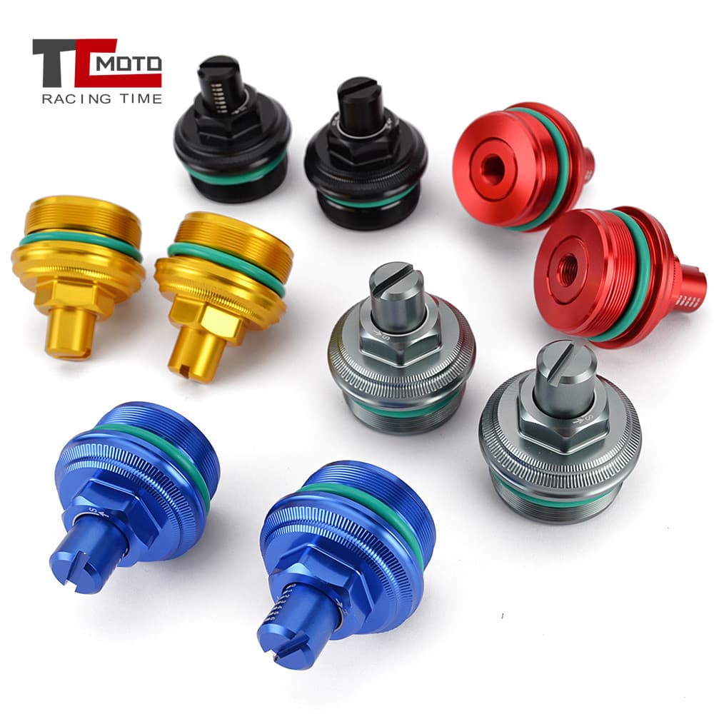 CNC โช้คอัพสกรูฝาครอบ Preload Adjusters ส้อมสลักเกลียวสําหรับ Yamaha YZF R3 MT03 YZF-R3 YZFR3 2019-2023 MT 03 MT-03 2021 2022