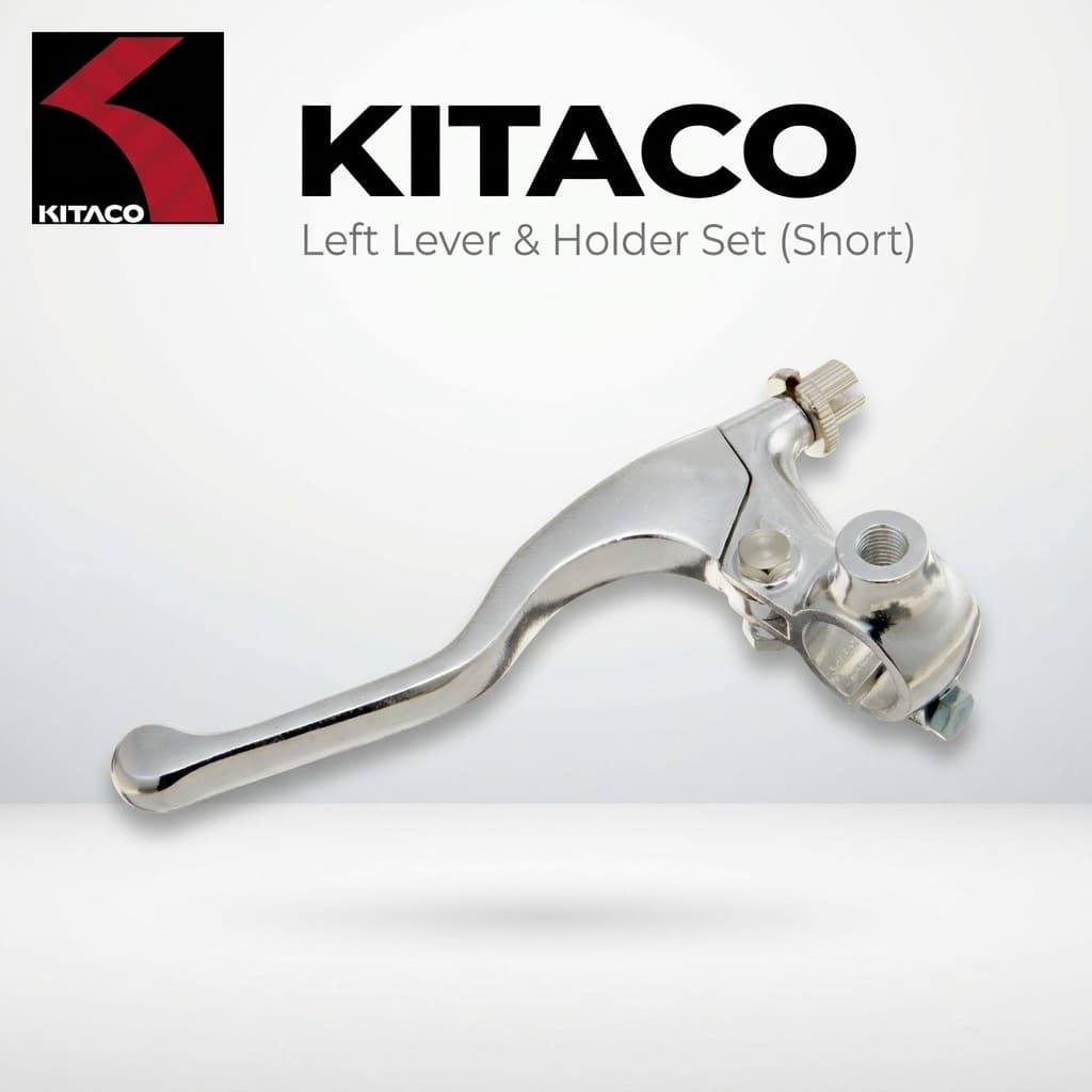 ชุดคันเบรก+ที่จับด้านซ้าย (แบบสั้น) KITACO สำหรับ Honda Monkey สีดำ | KITACO Left Lever & Holder Set, Short, for Honda Monkey Series, Black