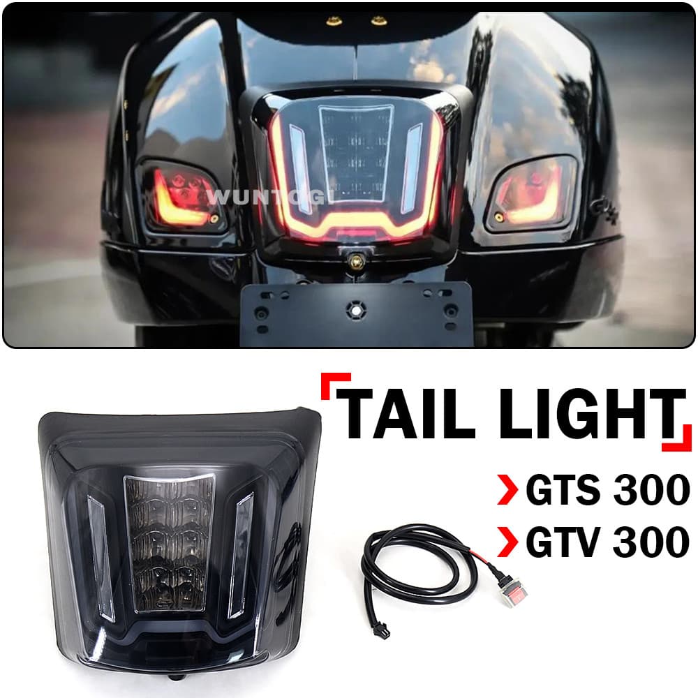 Gชุดโคมไฟท้ายรถจักรยานยนต์สำหรับรถ Vespa 300 GTS อุปกรณ์เสริมไฟท้ายไฟสัญญาณเลี้ยว300 GTS GTS300 GTV300 GTS ชิ้นส่วน retr