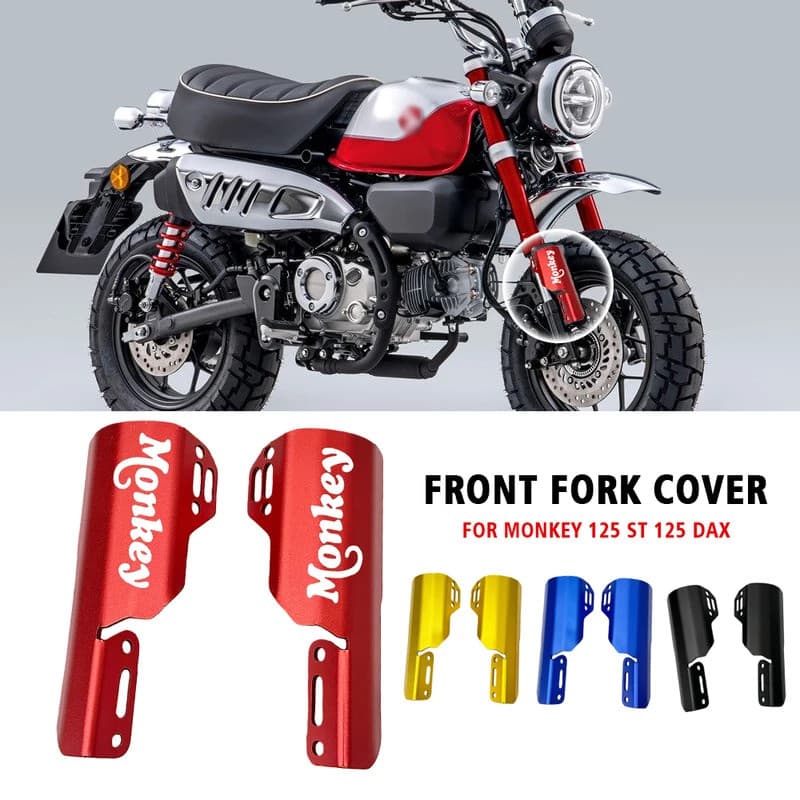 MONKEYโลโก้สําหรับHONDA MONKEY 125 DAX125 MONKEY125 ST125 DAX 2018-2023 2020 2021 2022 ด้านหน้าส้อมShock Guardป้องกันฝาครอบ