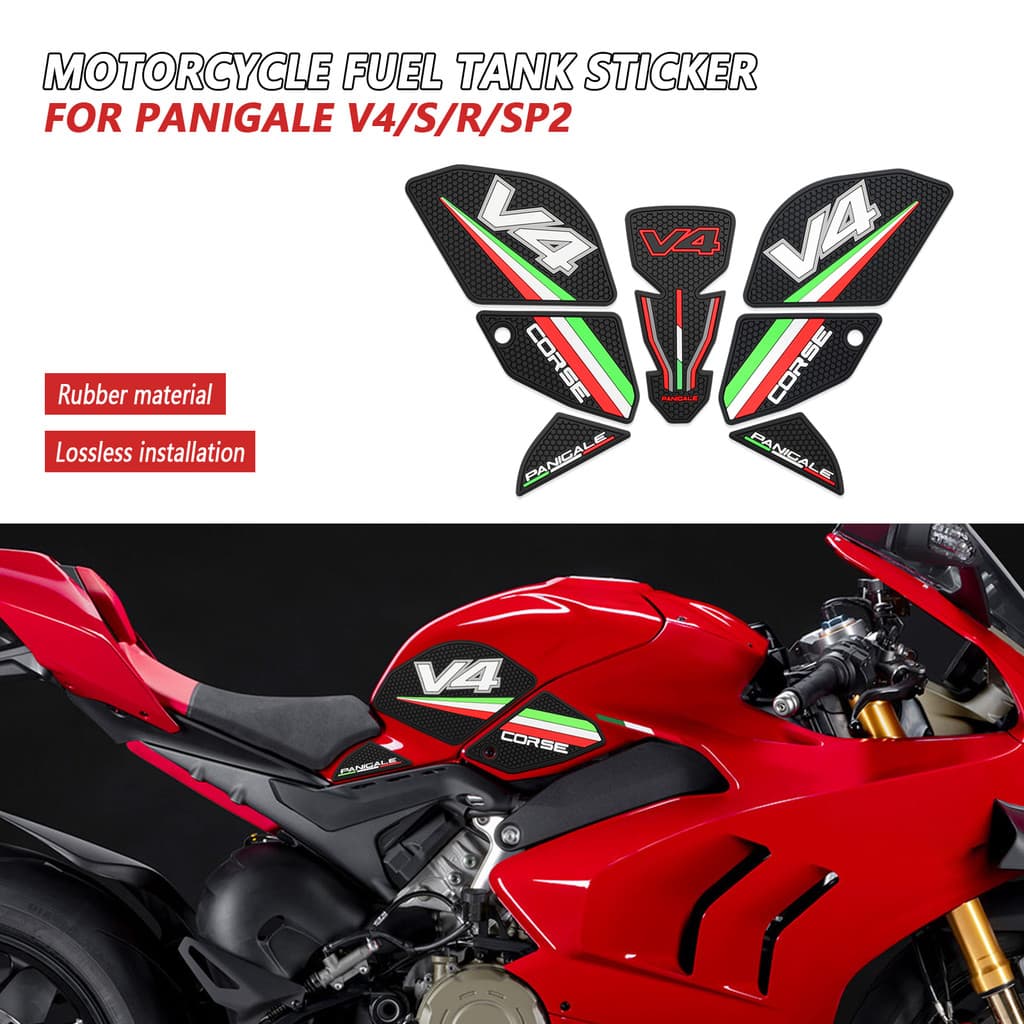 3Dยางแผ่นป้องกันถังน้ํามันเชื้อเพลิงสติกเกอร์Anti SLIPถังสําหรับDucati Panigale V4 SR SP2 PANIGALE V4S V4R V4SP2 2022 2025