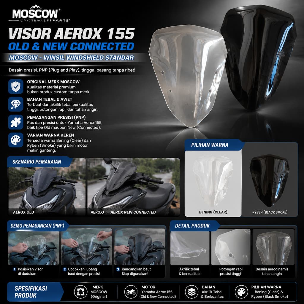 Aerox Visor Aerox เก่า Visor Aerox เชื่อมต่อ Visor Aerox 155 ใหม่ Visor Aerox Clear Winsil Yamaha Aerox 155 Visor Yamaha Aerox 155 Visor Aerox มาตรฐาน Clear Visor