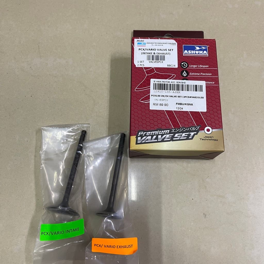 HONDA PCX150 VARIO150 PCX 150 VARIO 150 ชุดวาล์ว ASHUKA NITAN JAPAN VALVE INTAKE EXHAUST VALVE IN EX MINYAK EKZOS PCX