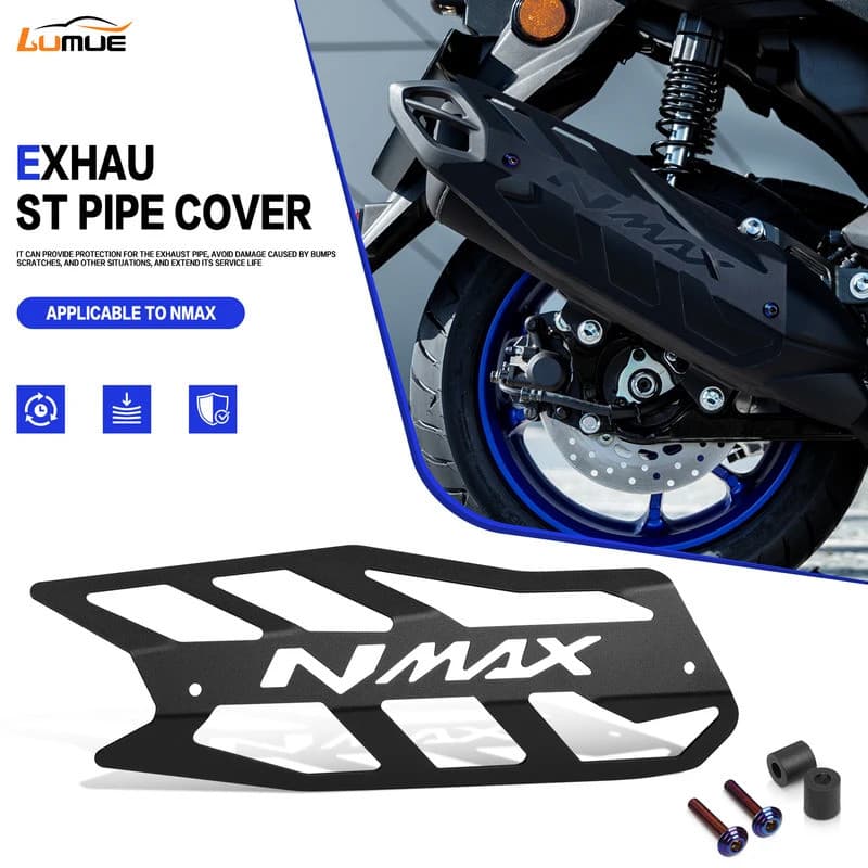 รถจักรยานยนต์ NMAX 155 อลูมิเนียมท่อไอเสียฝาครอบป้องกันตกแต่งสําหรับ YAMAHA NMAX155 Nmax 155 2021-2027 2026 2025