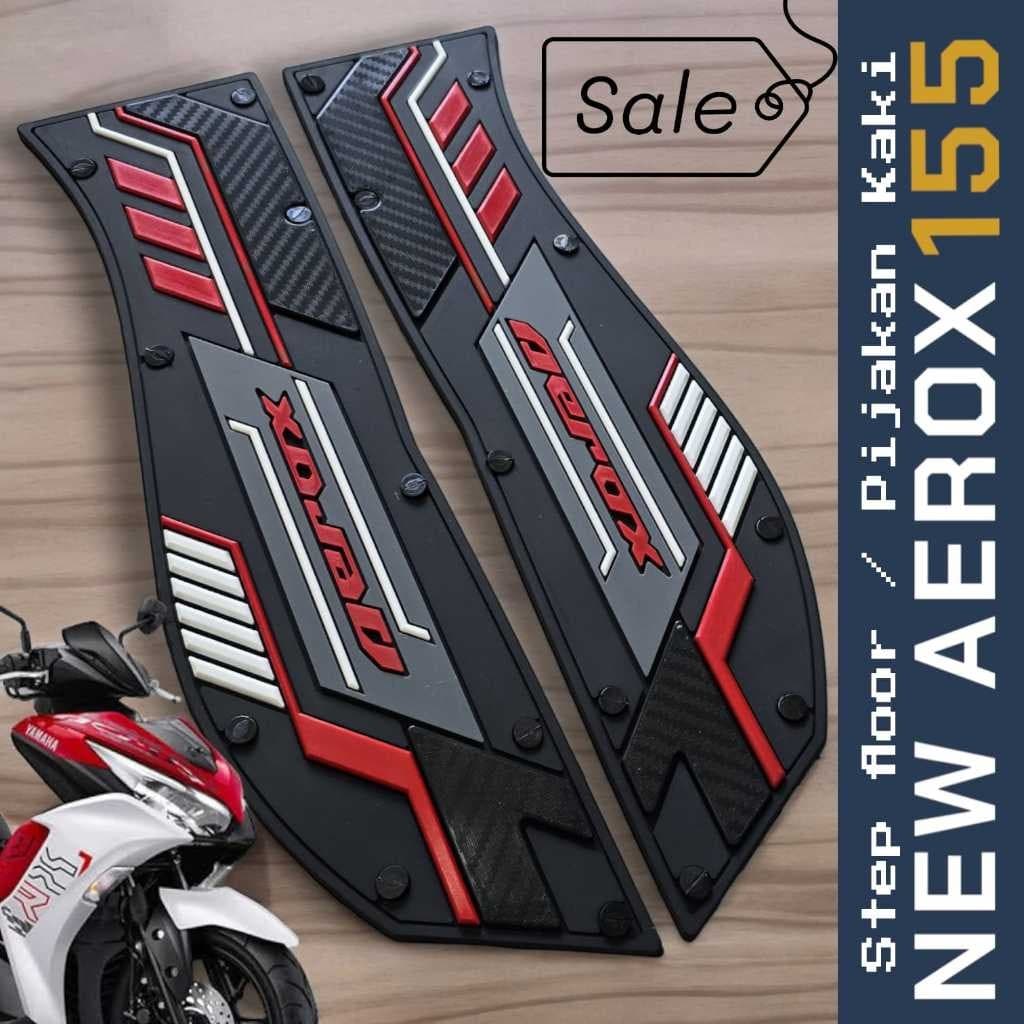 พรม Aerox NEW 155 - พักเท้า Yamaha Aerox - Aerox NEW แผ่นรองพักเท้ามอเตอร์ไซค์ 2021 ถึง 2024 ยางพรีเมี่ยมเต็ม