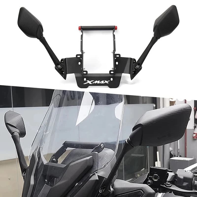 ใหม่รถจักรยานยนต์โทรศัพท์มือถือ GPS Mount Navigation Bracket กระจกมองหลังสําหรับ Yamaha X-MAX300 X-MAX 300 XMAX300 XMAX 300 2023-