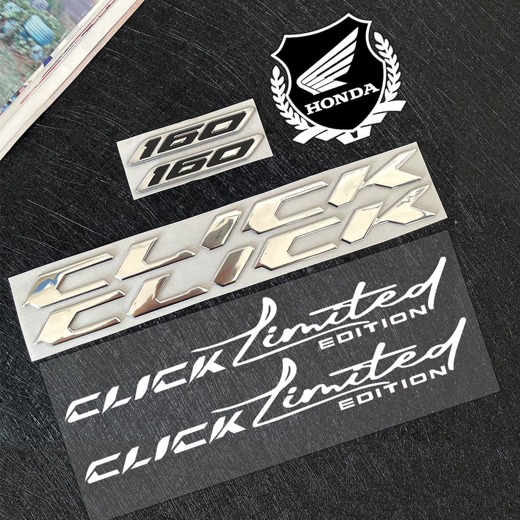 7 ชิ้น/เซ็ต Honda Click160 สติกเกอร์ 3D Emblem รถจักรยานยนต์ Decals การใช้ถังอุปกรณ์ตกแต่ง Decals สําหรับ HONDA CLICK 160