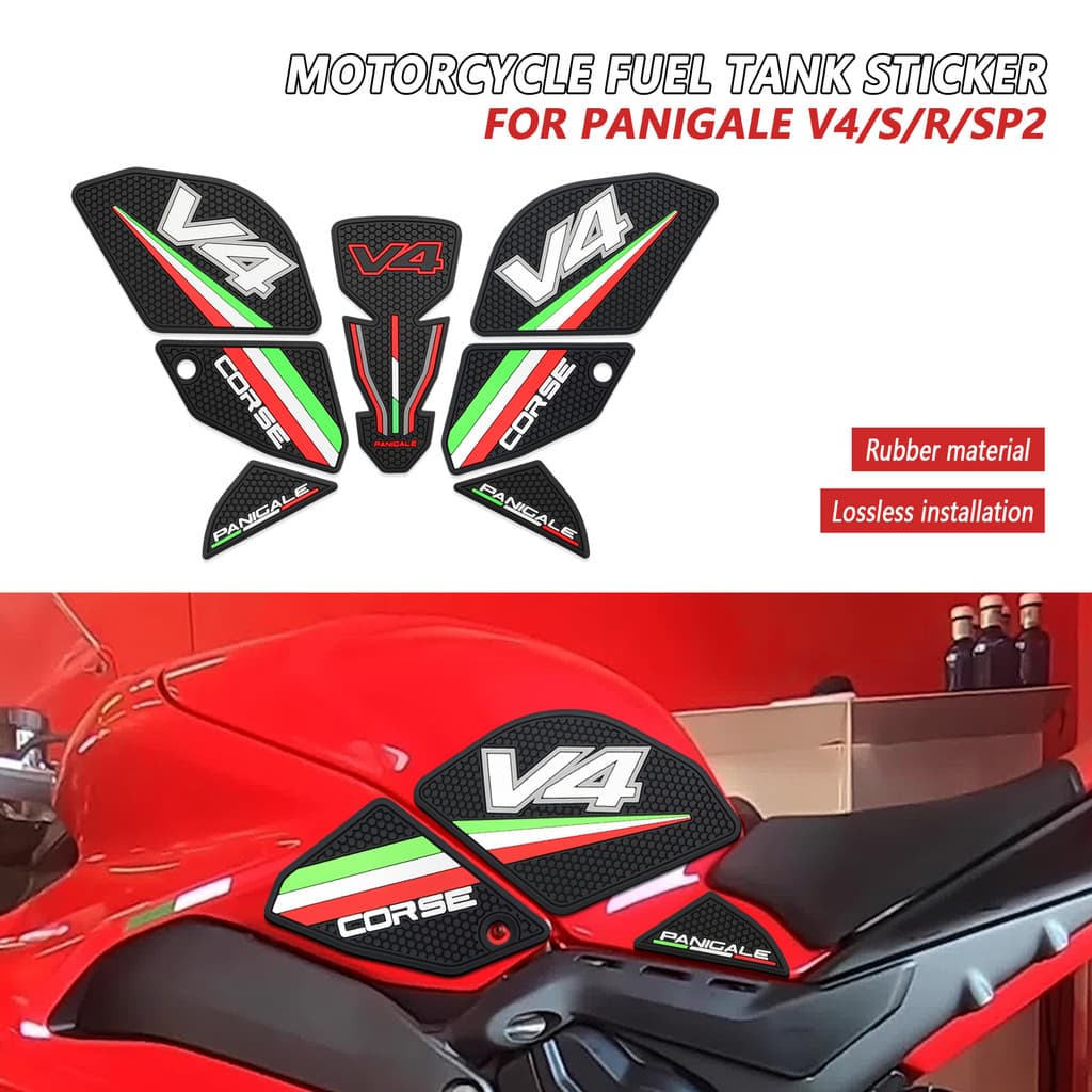 สําหรับ Ducati Panigale V4 SR SP2 PANIGALE V4S V4R V4SP2 2022 2025 3D ยางแผ่นป้องกันถังน้ํามันเชื้อเพลิงสติกเกอร์ anti slip ถัง Pad