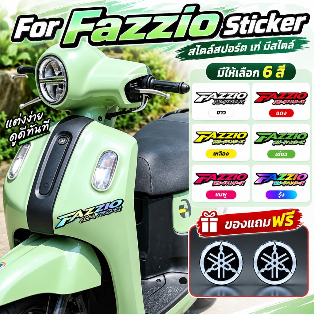 สำหรับ YAMAHA Fazzio 125 สติกเกอร์สไตล์ JDMสติกเกอร์แฟริ่งตัวถังสติกเกอร์ตกแต่งกันน้ำโลโก้ yamaha fazzio125อุปกรณ์เสริมรถจักรยานยนต์
