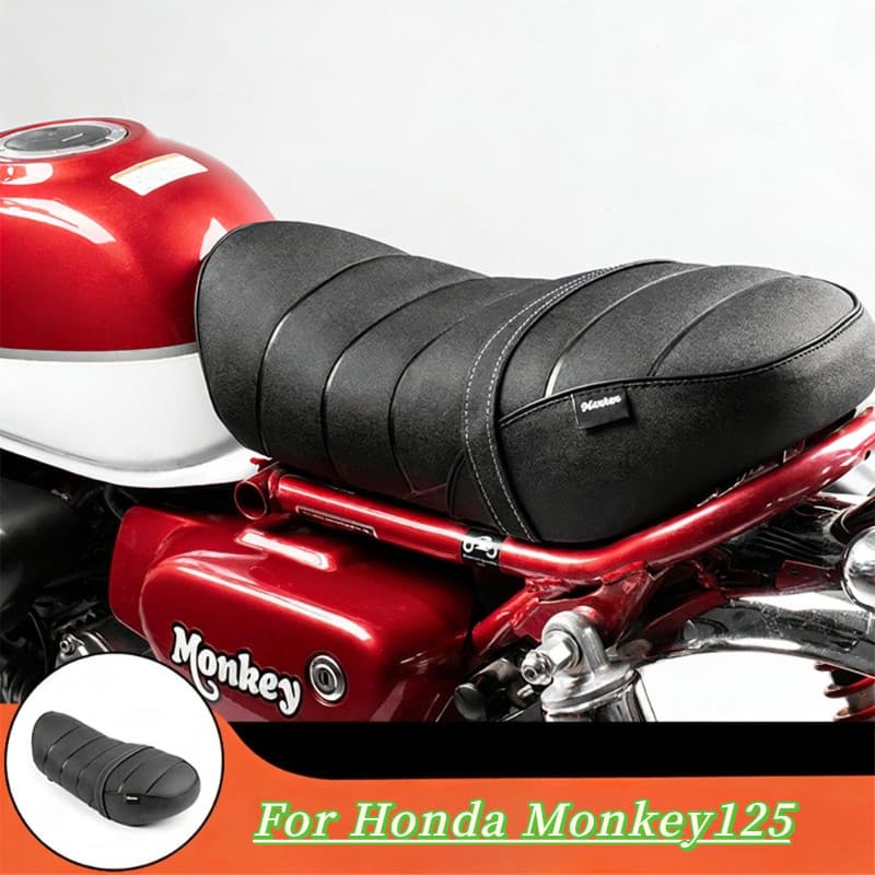 สําหรับHONDA MONKEY 125 MONKEY125 Single Seatรถจักรยานยนต์อุปกรณ์เสริมด้านหน้าด้านหลังสีดําFrostedหนังหมอนเบาะรองนั่ง
