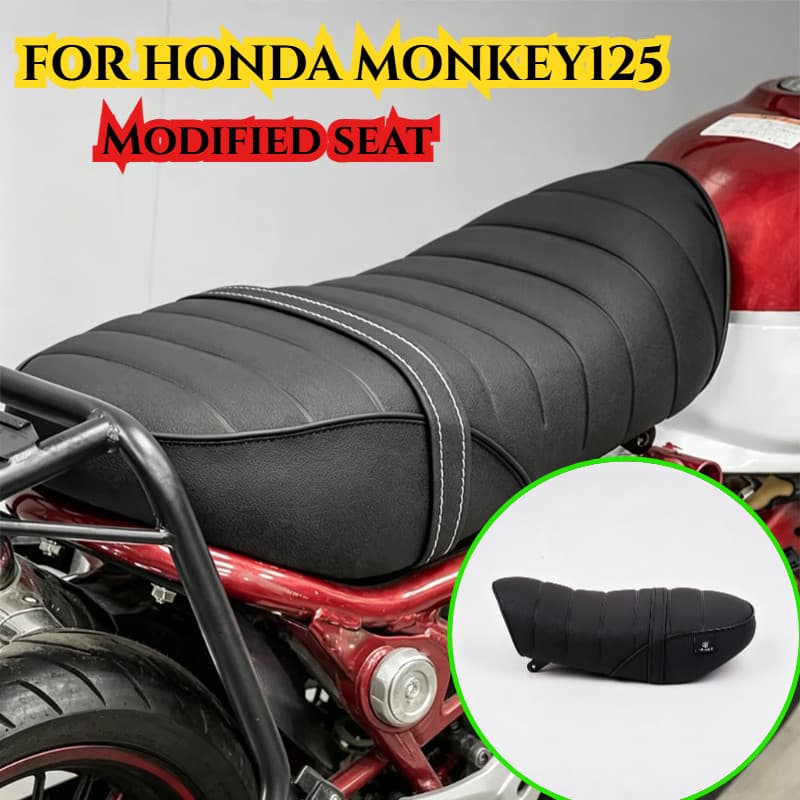 สําหรับHONDA MONKEY 125 MONKEY125 Single Seatรถจักรยานยนต์อุปกรณ์เสริมด้านหน้าด้านหลังสีดําFrostedหนังหมอนเบาะรองนั่ง