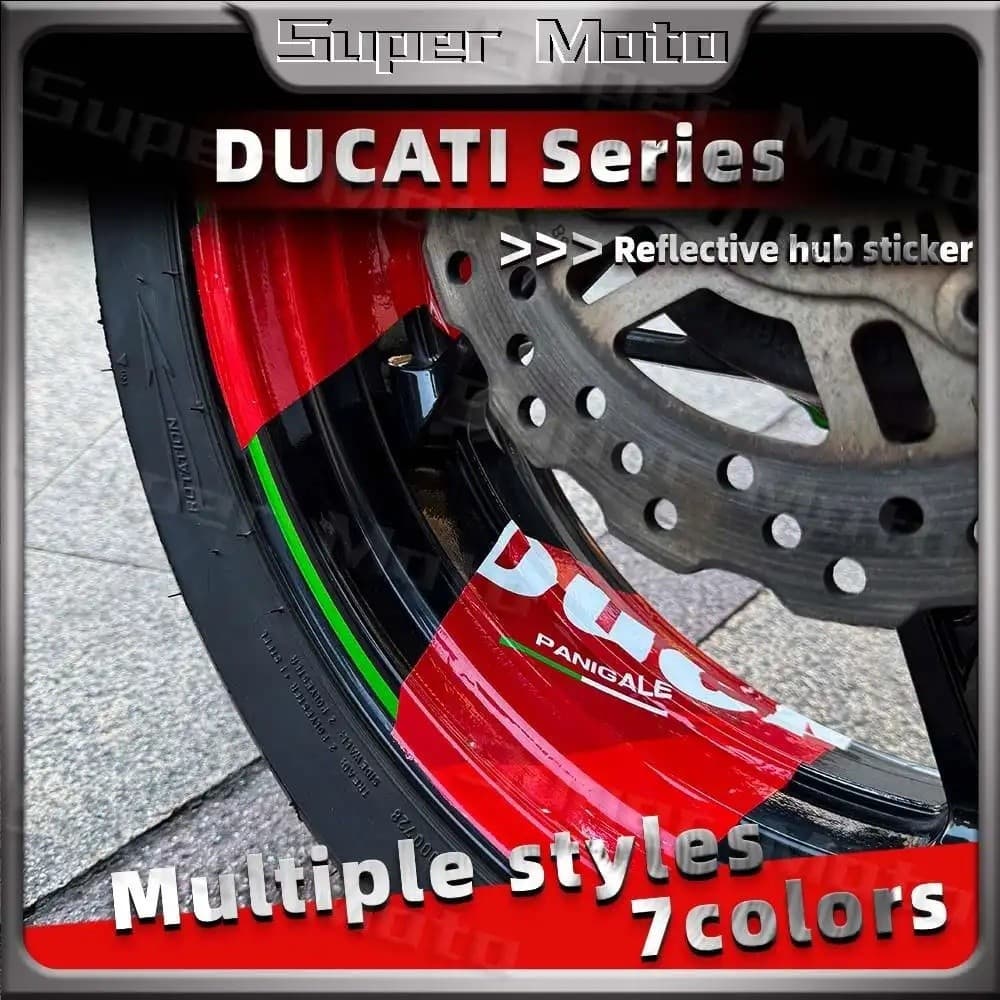 สําหรับ DUCATI Panigale V4SP Panigale V2 V4 รถจักรยานยนต์สติกเกอร์ล้อ Arrow Hub สติกเกอร์อุปกรณ์เสริมขอบตกแต่งป้องกันกันน้ํา Decals