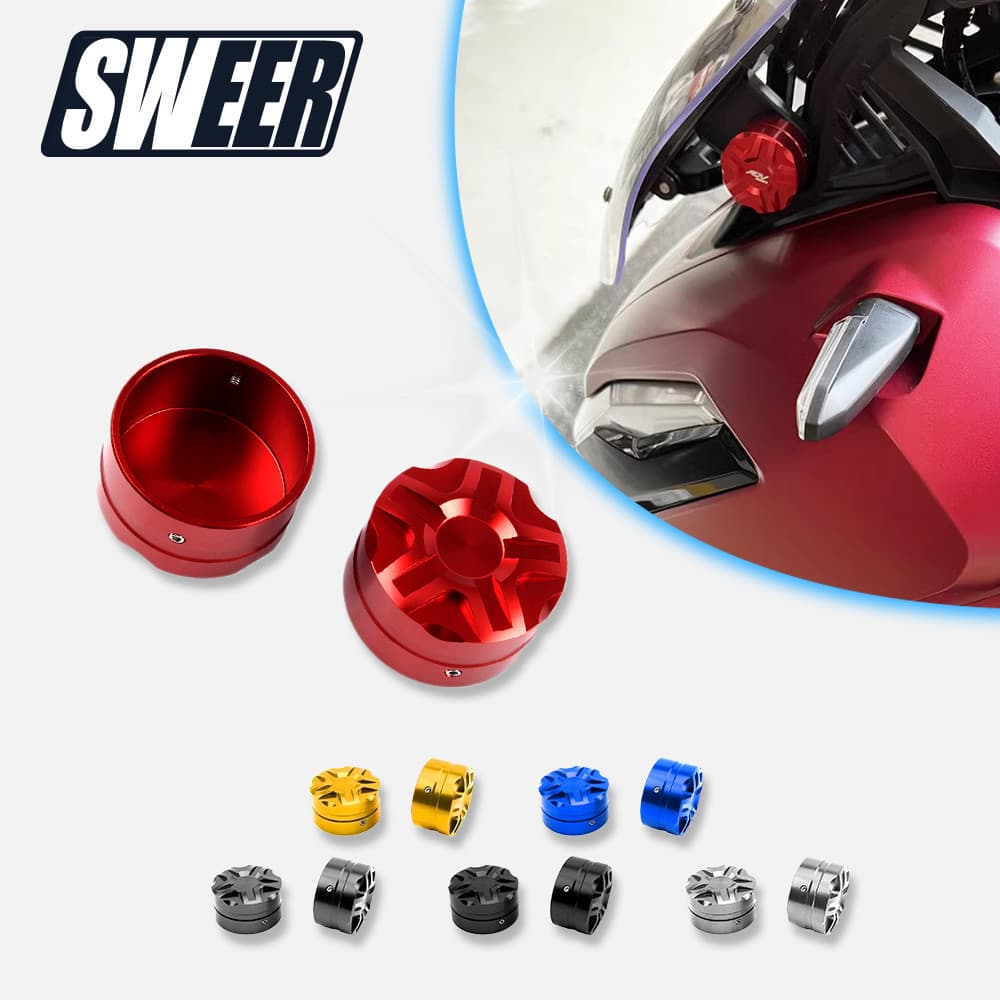 SWEER CNC อลูมิเนียมกระจก Adjuster ตกแต่งสําหรับ HONDA ADV160 ADV150 ADV350 ดัดแปลงกระจกยกปรับลูกบิดฝาครอบป้องกัน