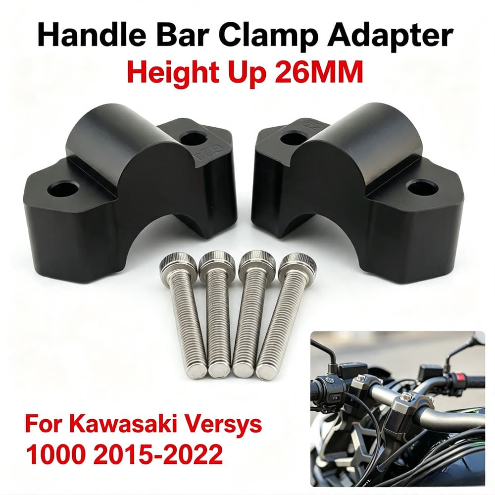 สําหรับ Kawasaki Versys 1000 Versys1000 2015-2022 อุปกรณ์เสริมรถจักรยานยนต์ Handlebar Riser ย้ายความสูง Up Bracket ชุด Rise 26 มม.