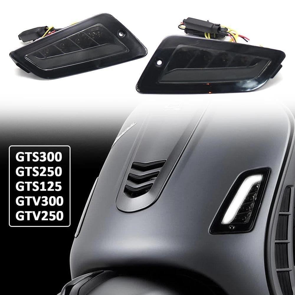 เหมาะสําหรับ Vespa GTS300 GTS 300 GTS250 GTS150 อุปกรณ์หัวรถจักร LED ด้านหน้าด้านหลังไฟเลี้ยวสัญญาณไฟ LED เปิด