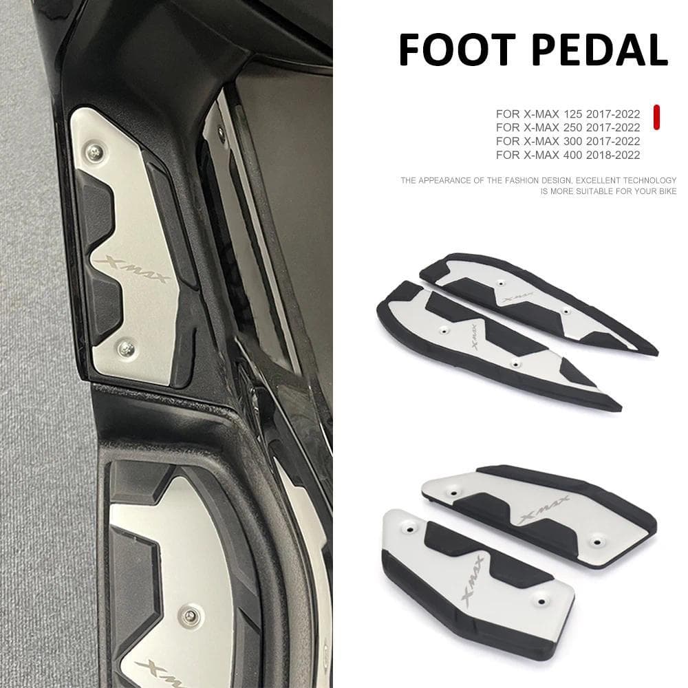 fรถจักรยานยนต์สําหรับ YAMAHA XMAX 400 300 250 125 เหยียบลื่นเท้าเหยียบอลูมิเนียม + ยาง X-MAX125 X-MAX250 X-MAX300 X-MAX 