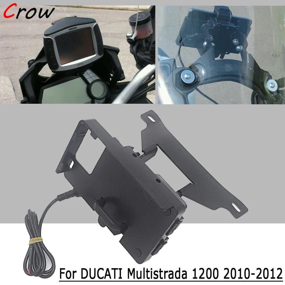 TN Multistrada 1200 Mobile Phone Navigation Bracket USB Charging GPS Adapter Holder For Ducati MULTISTRADA 1200 2010 201