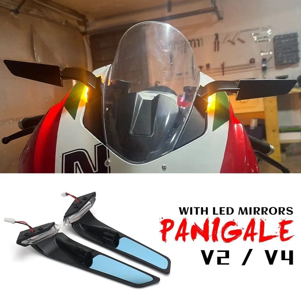 สําหรับ Ducati Panigale V2 Panigale V4 อุปกรณ์เสริม LED Stealth Mirrors PanigaleV2 พร้อมไฟเลี้ยวกระจกมองหลัง Panigale V4 Partsauto ชิ้นส่วนตกแต่งรถ