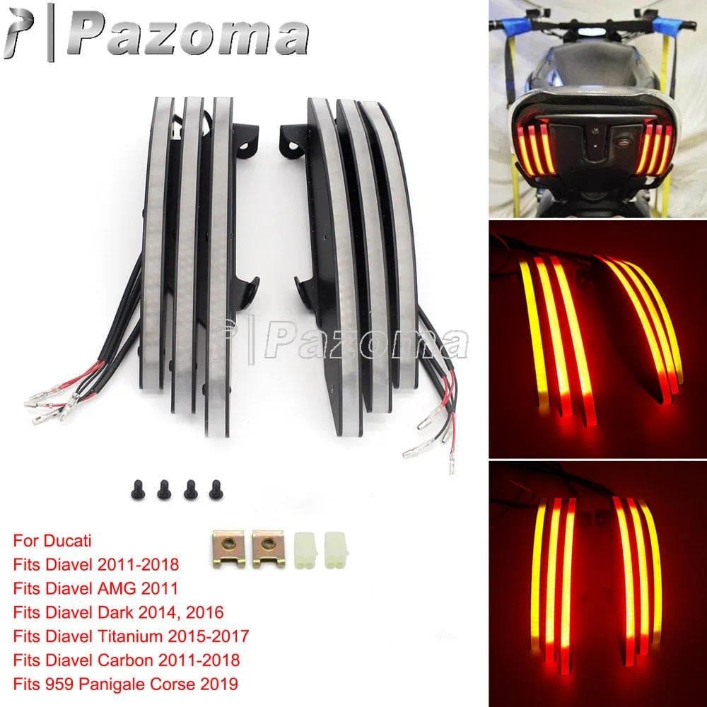 PAMotorcycle LED Integrated Turn Signal Lights Taillight For Ducati Diavel 2011-2018 959 Panigale Corse Blinkers Stop Re