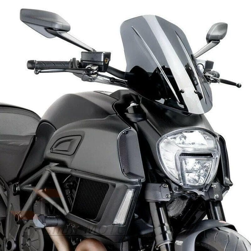Suitable for DUCATI Diavel 1260 upgraded front windshield with extended deflector, Diavel motorcycle transparent rain windshield