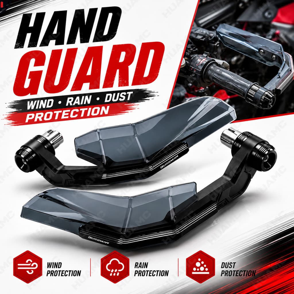 สําหรับ SUZUKI Burgman 125 UH-125 UH-150 UH-200 AN-250 AN-400 AN400Z รถจักรยานยนต์ Hand Guard 22 มม.อลูมิเนียมเบรค Lever Guard Handlebar Protector Anti Wind Rain ฝุ่นอุปกรณ์ป้องกัน