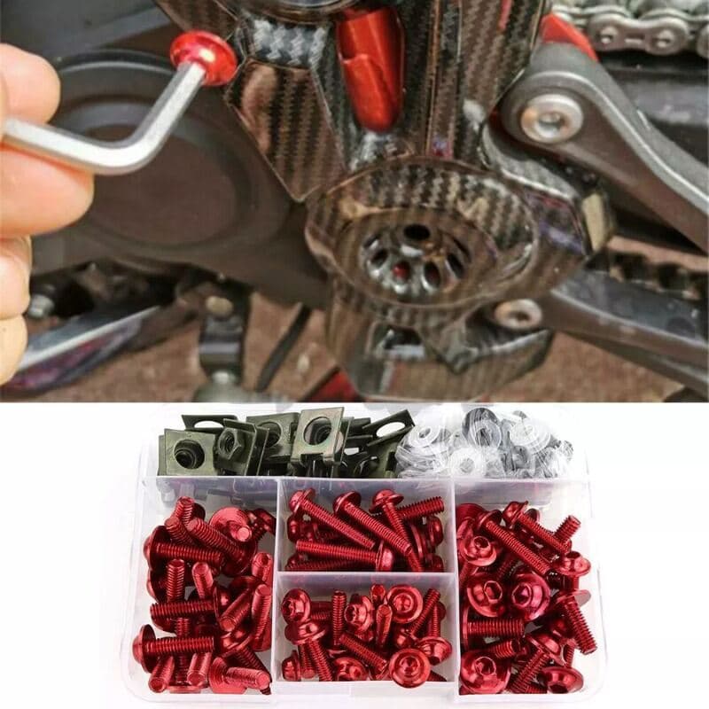 195PCS รถจักรยานยนต์ Fairing Bolts Fastener คลิปสกรูสําหรับ YAMAHA YZF R1 R15 R25 R3 R6 R125 R15 R25 MT03 MT07 MT09 MT10 FZ07 FZ09
