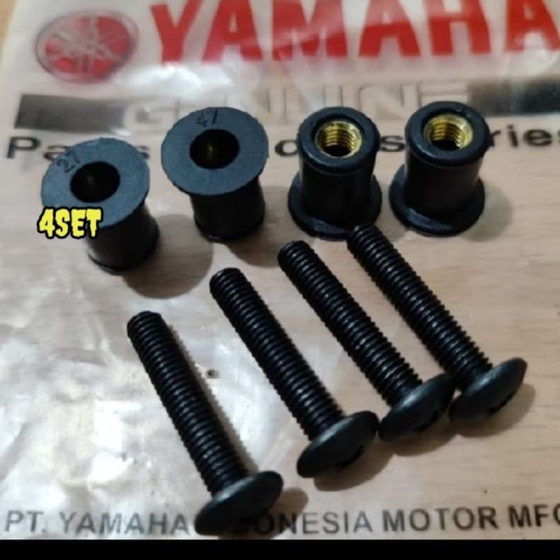 ต้นฉบับ 4 ชุด VISOR BOLT SHIELD WINGSIL YAMAHA N MAX AEROX R15 R25 LEXI X RIDE X MAX settmur ยาง BOLT NUT
