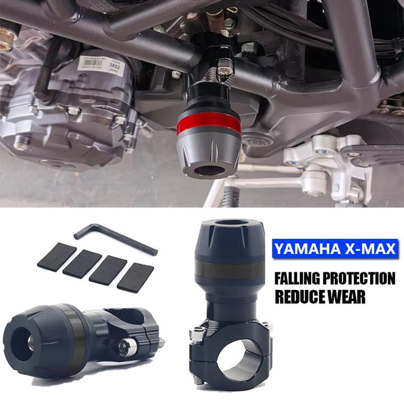 เหมาะสําหรับ Yamaha XMAX125 XMAX250 XMAX300 XMAX400, CNC Universal Fixture Type ชิ้นส่วนกันกระแทก, รถจักรยานยนต์กรอบรถยนต์ไฟฟ้ากันกระแทกบล็อกเลื่อน, Anti-collision Pad ดัดแปลงอุปกรณ์เสริม xmax