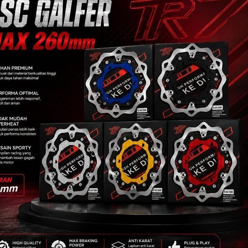 ดิสก์เบรกหน้า TR7 Racing Galfer Nmax 260mm คุณภาพระดับพรีเมียม Nmax เก่า Nmax ใหม่
